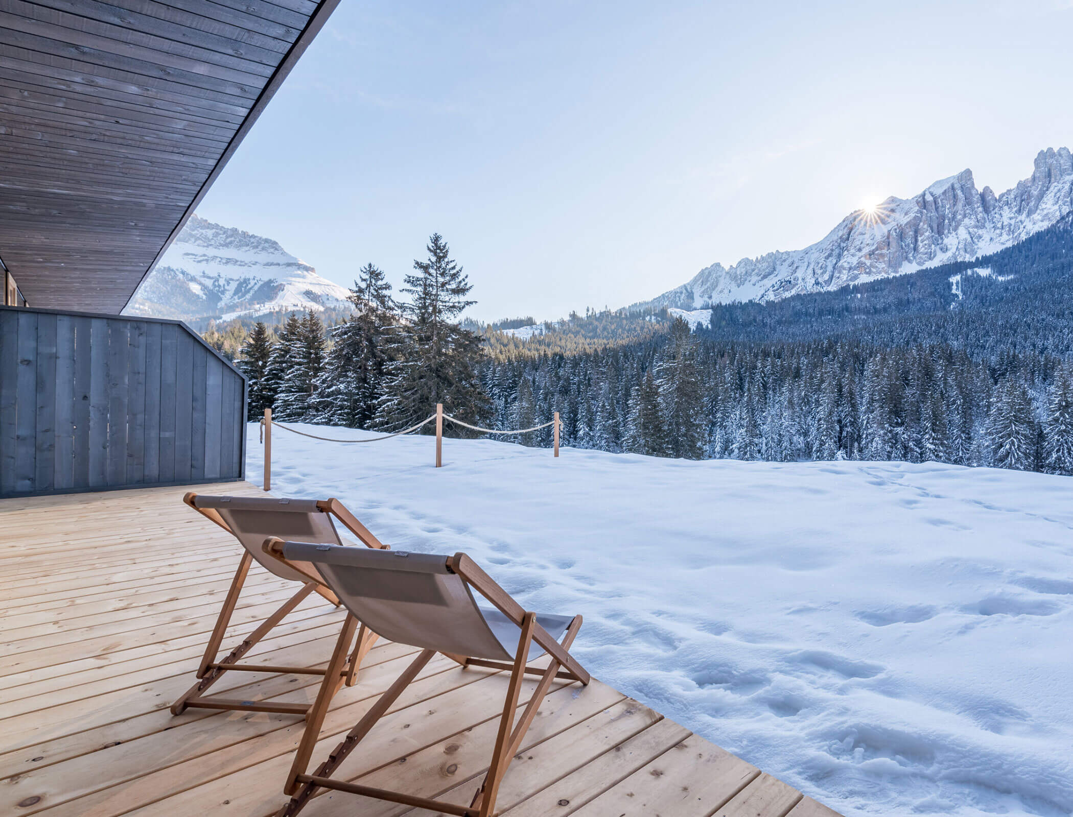 Lodge Diamantidi - Garten im Winter